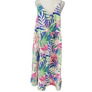 LOFT Dress Womens 14‎ Multicolor Floral Maxi Sleeveless Summer Sundress Pockets